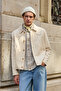 Men's Technical Fabric Coat Jacket Beige - 5