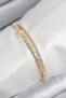 Brass Zircon Stone Watercourse Model Gold Color Women's Bracelet -