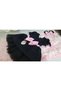 Girl's Black Tulle Fluffy Dress with Pink Belt and Bow Detail - 3