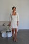 Inch Detailed Padded Mini Length Premium Design Tweed Dress - 3