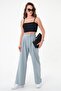 Women's Green High Waist Velcro Palazzo Pants - 3