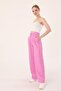 Women's Pink High Waist Linen Palazzo Pants - 4