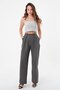 Women's Anthracite Buttoned High Waist Palazzo Trousers - 4