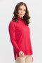 Women's Half Turtleneck Slits on the Sides Sweater Red - 6