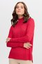 Women's Half Turtleneck Slits on the Sides Sweater Red