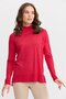 Women's Half Turtleneck Slits on the Sides Sweater Red - 5