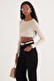 Women's Slim Fit Modal Fabric Cotton Crew Neck Stone Blouse - 6