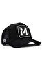 V1 Trucker M Letter - قبعة سوداء للجنسين مع شعار رمز 2sb (CAP)