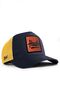 Hustle Logo Dark Navy-Yellow Trucker Hat