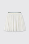 Girl's Ribbed Elastic Waist Pleated Knitted Ecru Shorts Skirt - 5