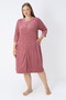 Women's Plus Size Bamboo Micro Fabric Zippered Stylish Velvet Dress / Dusty Rose 3467 - 4