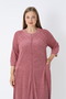 Women's Plus Size Bamboo Micro Fabric Zippered Stylish Velvet Dress / Dusty Rose 3467 - 8