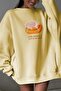 Women's Oversize Sweatshirt Dress Bakery Glazed Donut Printed Yellow – Crew Neck, 3 Thread Fleece - 2