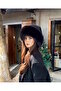 Black Color Plush Hat - 3