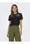 Women's Black Onlpolly Life Reg S/S Pocket Top Box Jrs T-Shirt 15317989-Black - 3