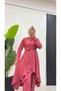 Asymmetrical Cut Skirt with Ruffles, Hijab Tunic and Pants Set-Brc1311 - 6