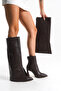 Women's Pointed Toe Heeled Daily Slip-On Boots & Boots Spigo Brown - 3