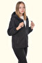 Girl's Black Lined Water and Windproof Hooded Double Zipper Raincoat - 3