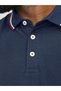Men's Navy Blue Jjepaulos Polo Ss Noos Pls Large Size Polo T-Shirt 12143859-Navyblaze - 7