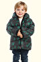 Boy's Black Green Digital Pattern Fleece Water and Windproof Hooded Inflatable Winter Coat - 2