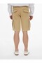 Basic Gabardine Regular Cargo Beige Shorts - 3