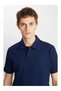 Men's Navy Blue Regular Fit Polo T-Shirt Polo Shirt W2510720410-Navy - 4