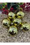 6 cm Flat Shiny Gold Christmas Tree Ornament Cici Ball 6 Pieces - 5