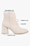 Women's Haylee Beige Suede Heeled Boots Beige Suede - 2