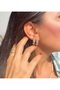 Moxy Zircon Stone Double Color Steel Earrings - 4