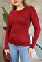 Soft Touch Modal Combed Cotton Basic Claret Red Blouse Long Raglan Sleeve Women's Body Stretch Fabric T-Shirt - 3