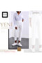 Women's White Flat Front High Waist Zr Model Fabric Trousers