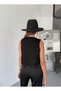 Women's Black Faux Suede Metal Stone Flexible Vest - 4