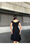 Boat Neck Midi Length Black Dress 583259 - 3