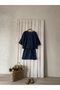 Indigo Blue Short Stamp Blouse-Skirt Set (Bluz-Skirt) - 5