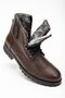 Furry Guaranteed Rubber Sole Men's Brown Guaranteed Daily Cold and Waterproof Comfortable Ankle Boots