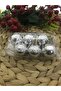 Silver Christmas Tree Ornament Cici Ball 3 CM 6 Pieces - 4
