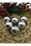 Silver Christmas Tree Ornament Cici Ball 3 CM 6 Pieces - 2