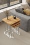 3' Square Zigon Coffee Table Silver Leg Atlantic Pine - 2