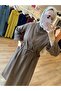 Women's Cotton Linen Hijab Dress with Side Pockets and Button Front - Extra Wide Fit - 2
