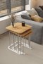 3' Square Zigon Coffee Table Silver Leg Atlantic Pine