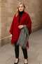 Women's Winter Plaid Wool Shawl - Double-Sided Shoulder Shawl / Oversized Blanket Shawl 70X190Cm - Red - 6
