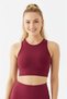 Women's Halter Neckline Gathering Crop Top Diver Sports Blouse Sports Bras