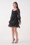 Skirt Floor Detail Waist Elastic Lined Chiffon Fabric Black Dress 078 - 8