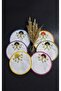 6 Pieces Cut Embroidered Brown Side Presentation Cocktail Napkin - 3