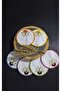 6 Pieces Cut Embroidered Brown Side Presentation Cocktail Napkin - 4