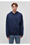 Kapüşonlu Lacivert Basic Sweatshirt 0S10275-70490 - 3