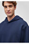 Kapüşonlu Lacivert Basic Sweatshirt 0S10275-70490 - 5