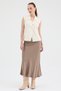 7355 Button Detail Zero Sleeve Vest Natural - 3