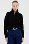 Black Half Zipper Crop Knitwear Women's Sweater7135 - 2