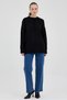 Black Oversize Crew Neck Women's Sweater 2345 - 7
